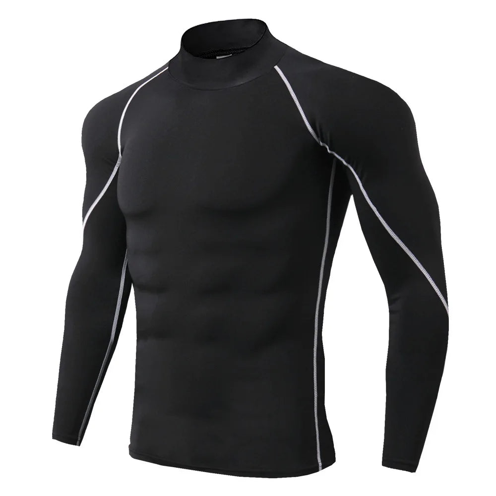 Men Quick Dry T Shirt Long Sleeve Compression Rash Guard