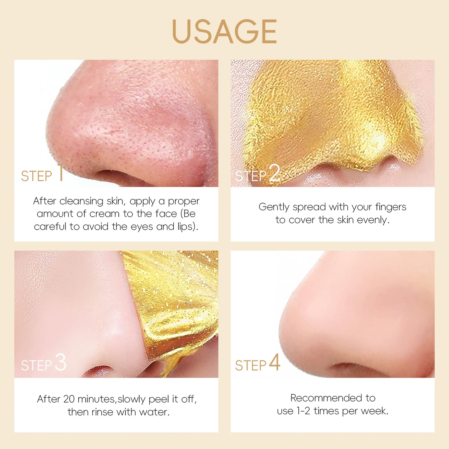 Laikou 24K Gold Snail Peel Off Mask For Pore Cleansing