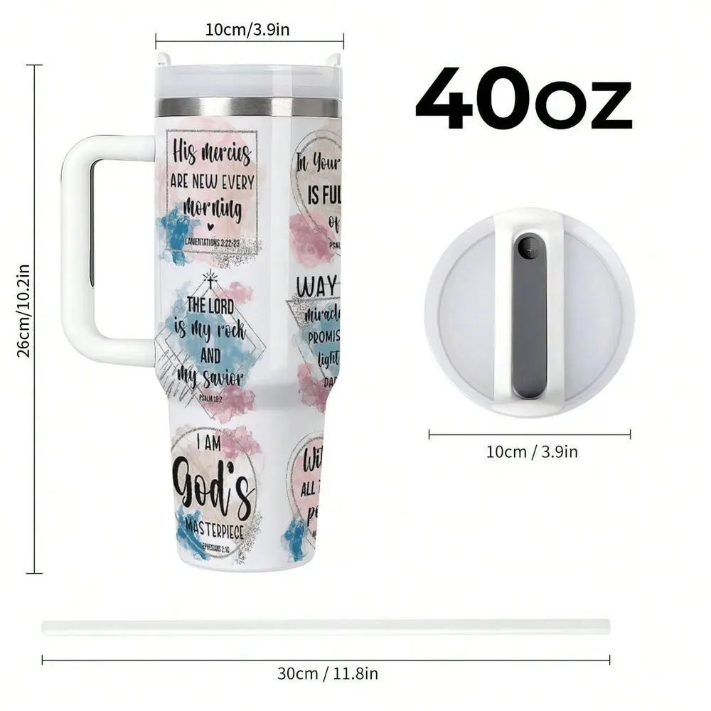 Bible Verse Stainless Steel Insulated Tumbler Bottle With Lid