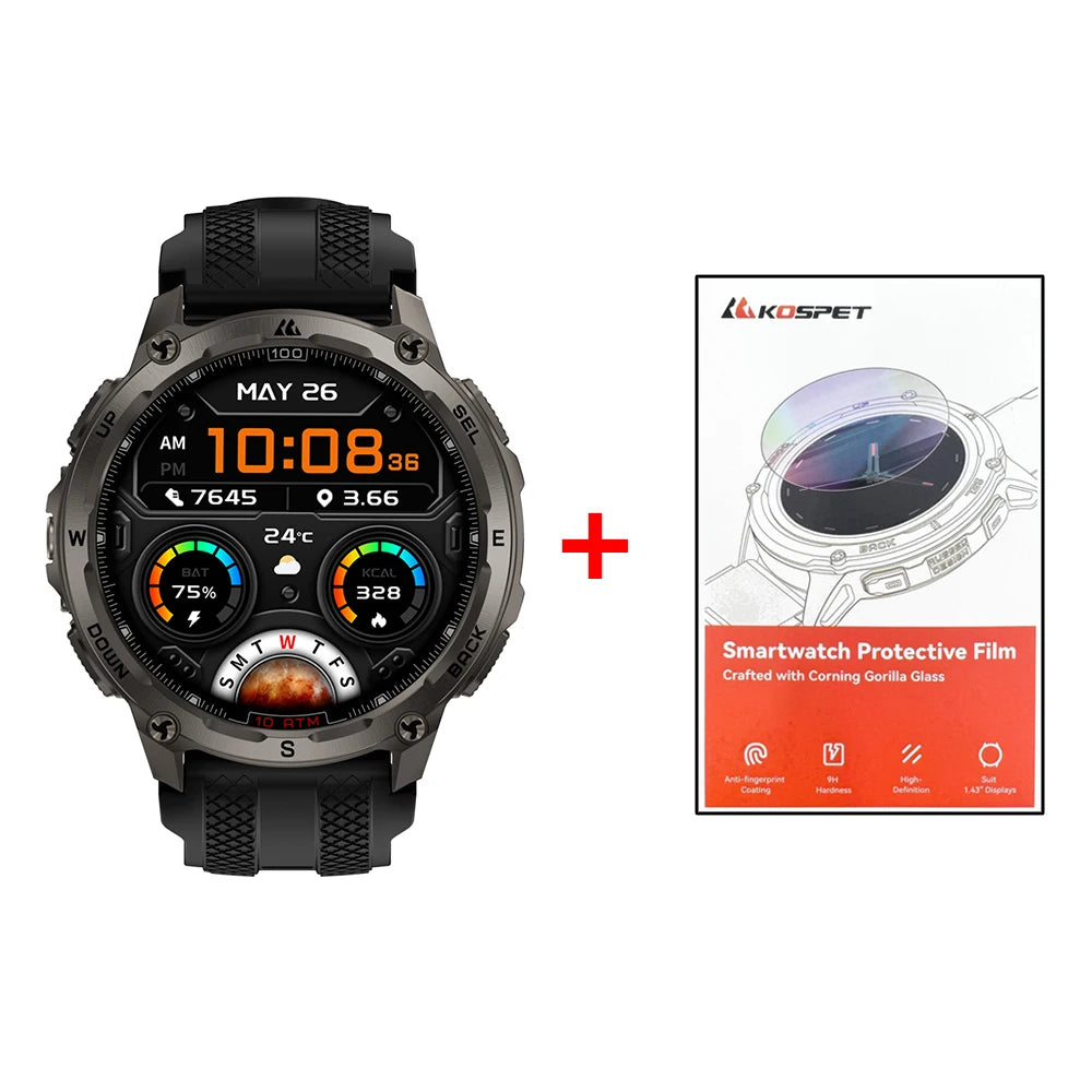 KOSPET Tank T4 Smart Watch GPS 10ATM Waterproof Heart Rate