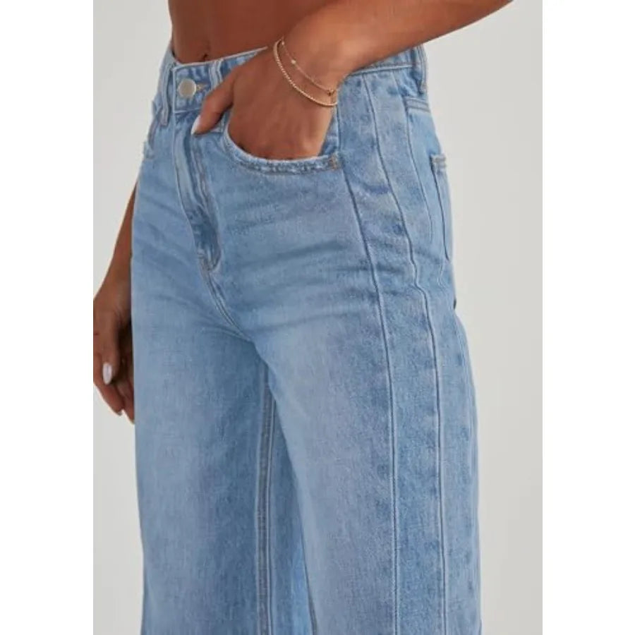 PRETTYGARDEN Wide Leg Jeans for Women High Waist Denim Palazzo