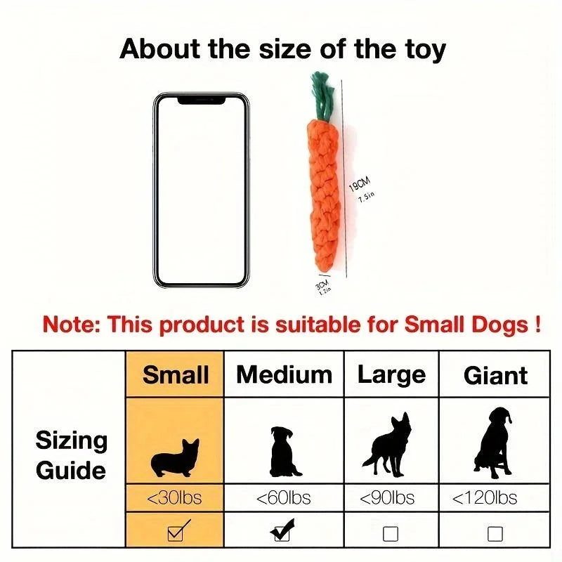 Pet Knot Carrot Rope Toy For Dogs And Cats Chewable