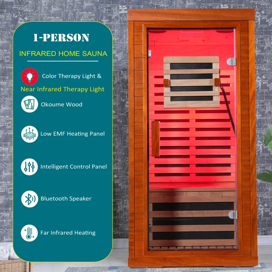 Far Infrared Sauna Front Door With Red Light Therapy