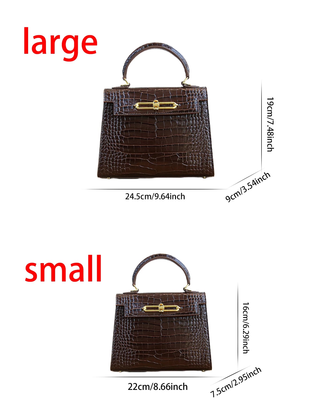 Crocodile Pattern Leather Handbag Portable Fashion Bag For Women