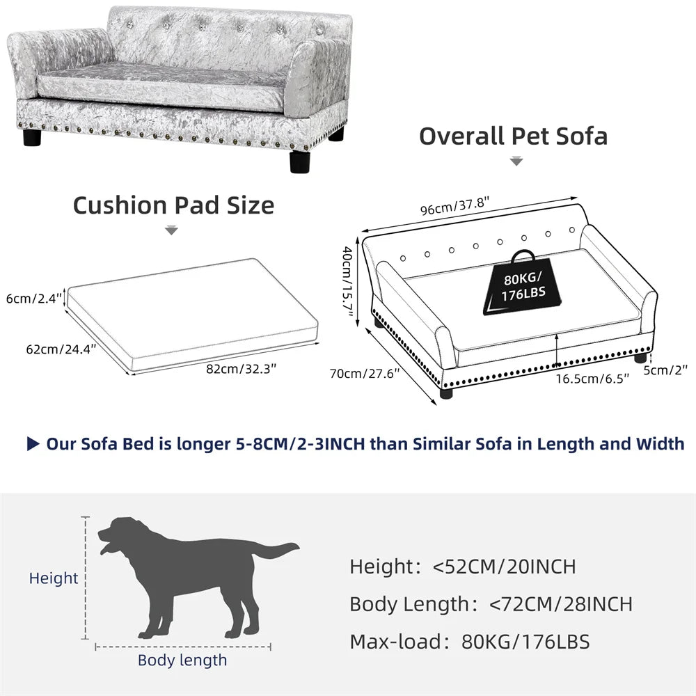 BORWART Premium Heavy-Duty Pet Sofa Bed For Dogs And Cats