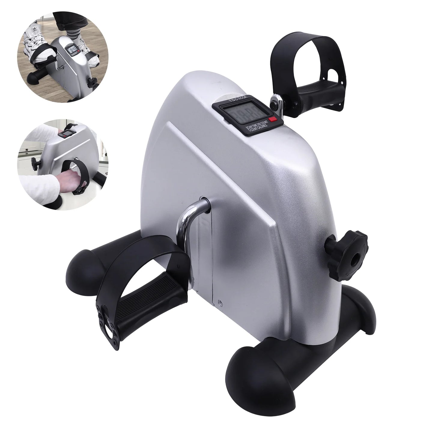Mini Under Desk Pedal Exerciser With LCD Screen For Leg And Arm Rehab