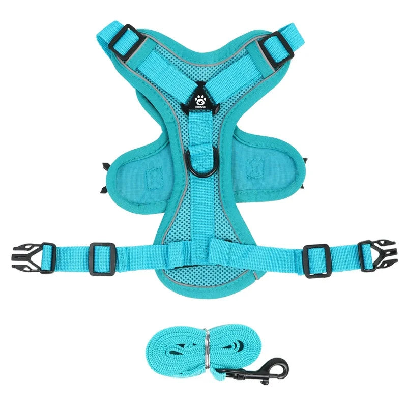 No Pull Dog Harness And Leash Set Reflective Chest Strap