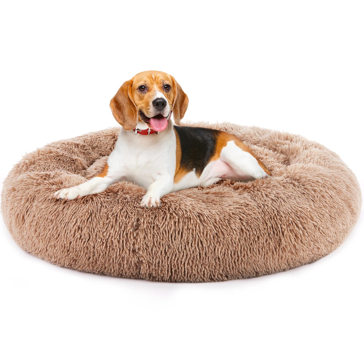 JHK Calming Dog Bed Anti-Slip Plush Faux Fur For Dogs