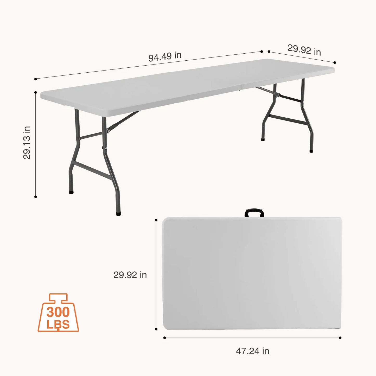 JHK Portable Folding Table With Carrying Handle And Safety Lock