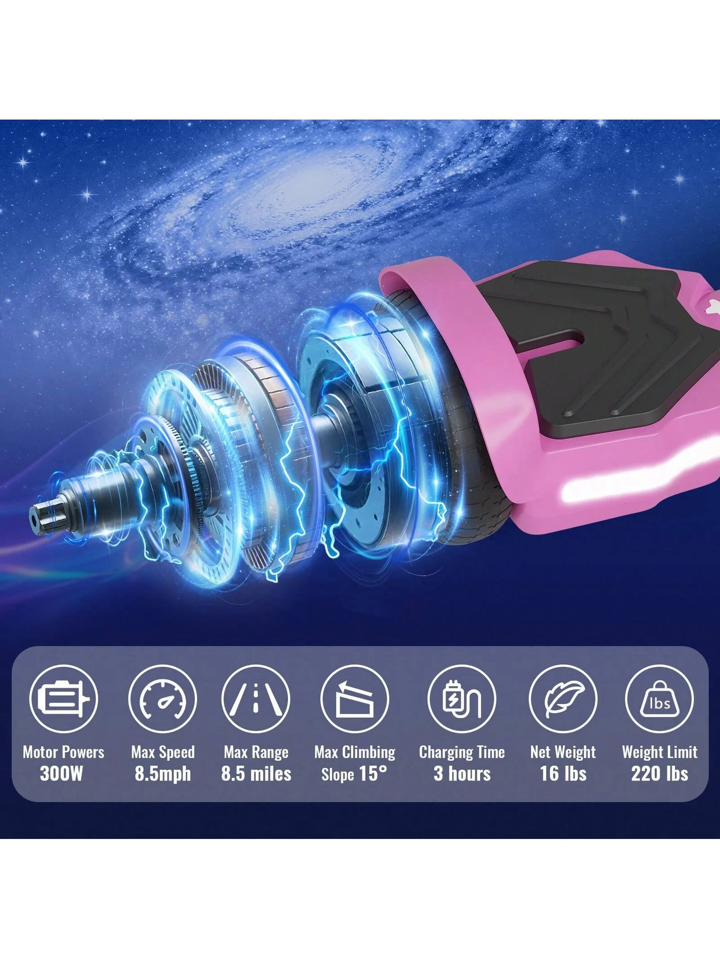 Simate K1 Hoverboard Self Balancing Scooter With Bluetooth Speaker UL2272