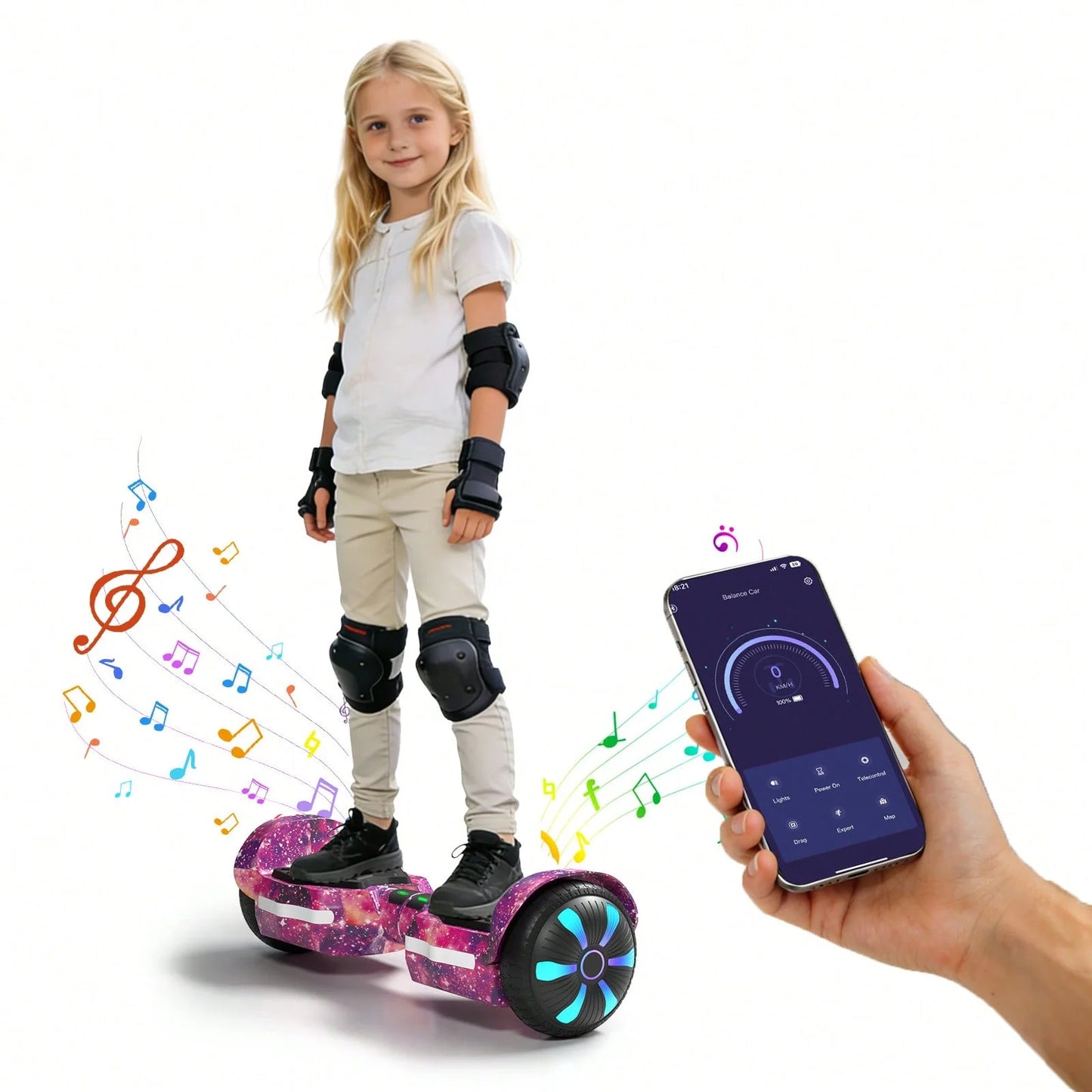 Simate K1 Hoverboard Self Balancing Scooter With Bluetooth Speaker UL2272