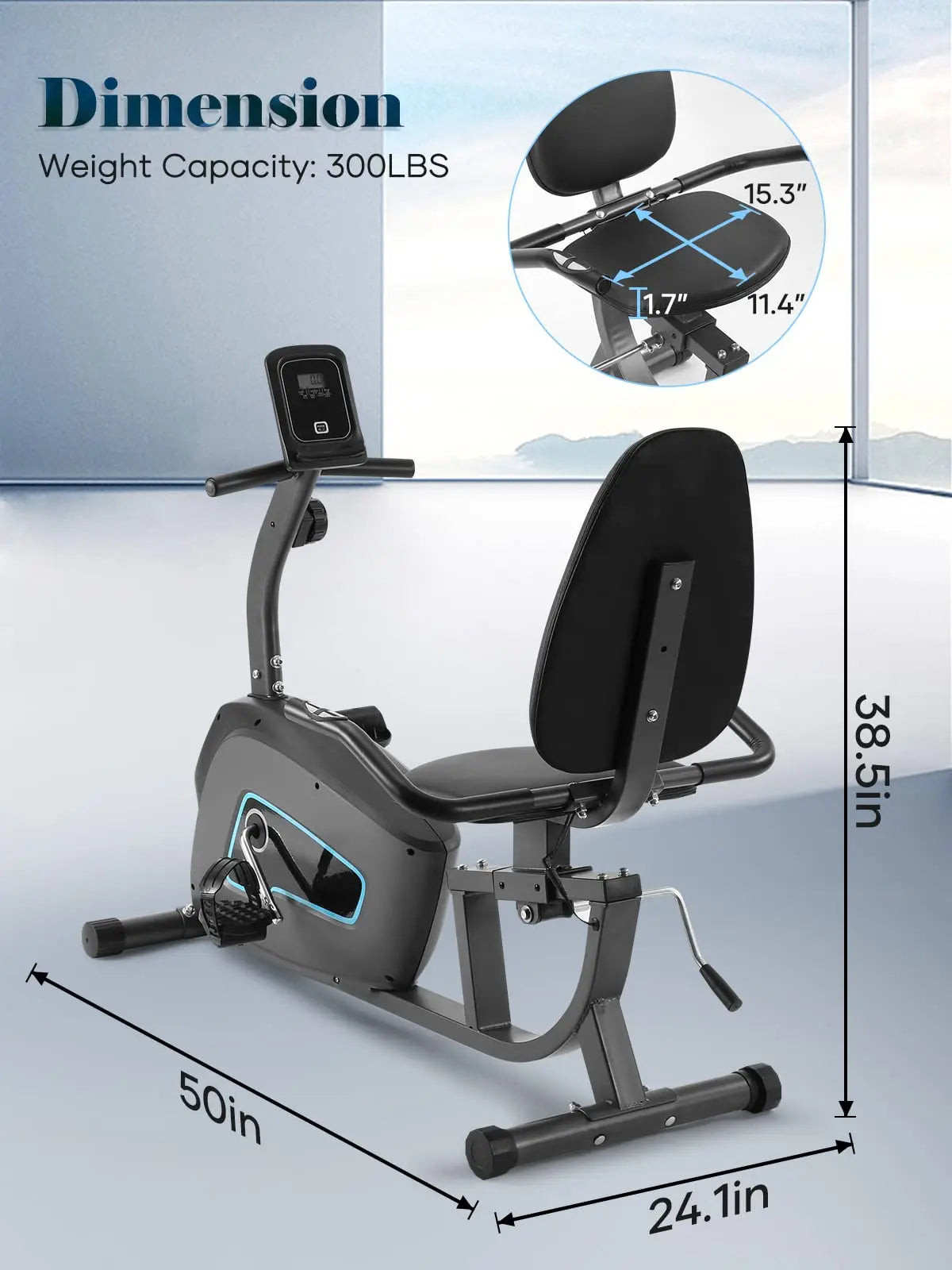 Recumbent Exercise Bike For Home Quiet 8 Levels Comfortable Seat