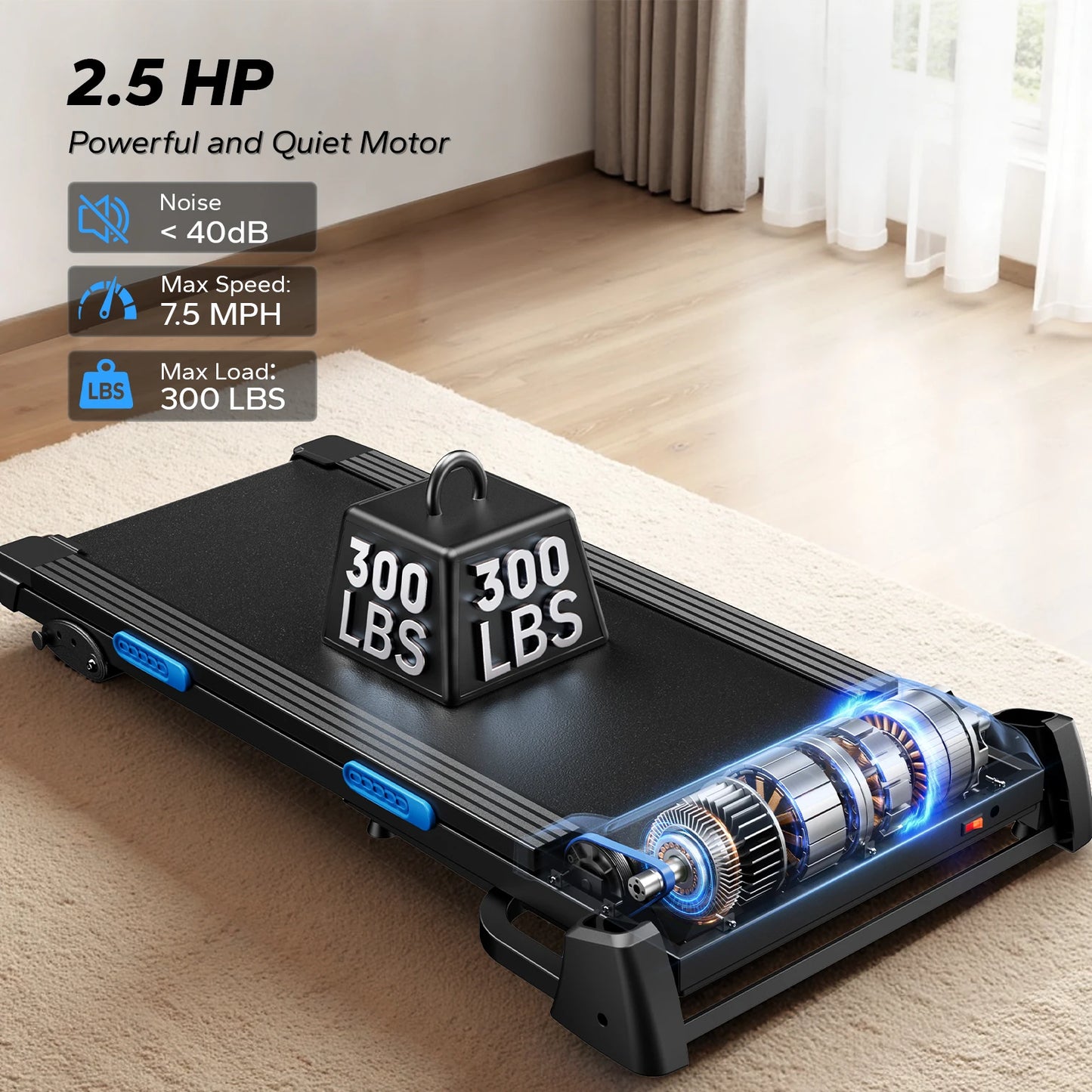 MERACH Foldable Treadmill T12 Incline Quiet With Heart Rate Monitoring