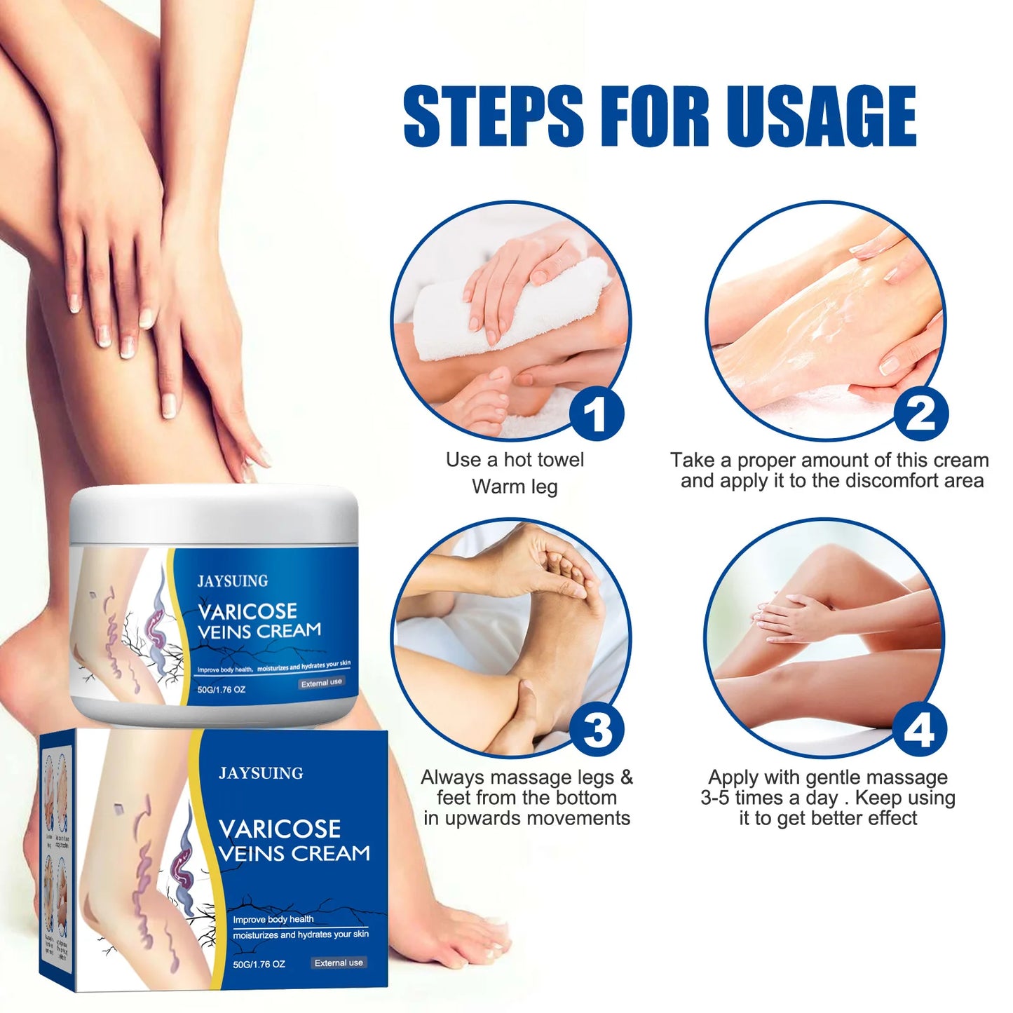 Jaysuing Veins Treatment Cream For Vasculitis And Phlebitis Relief