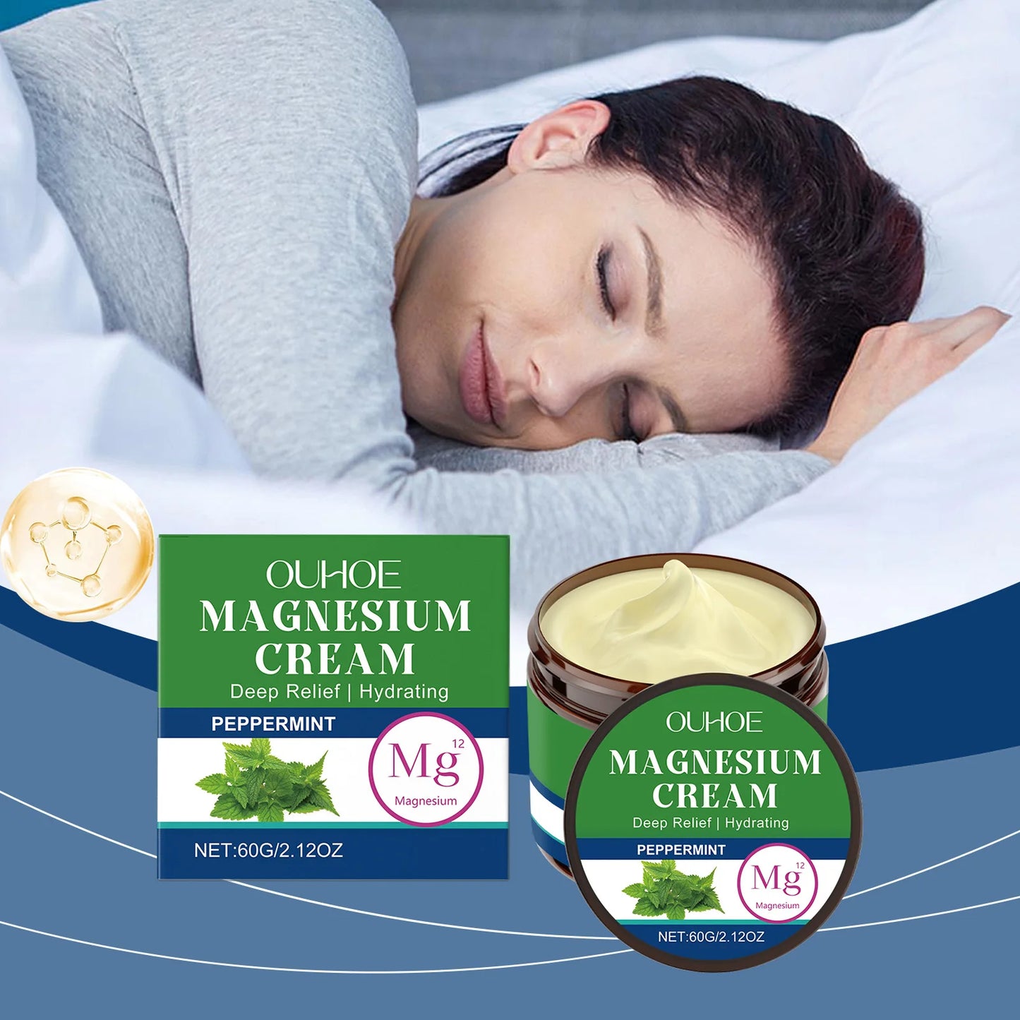 Ouhoe Mint Body Soothing Magnesium Cream For Joint Comfort
