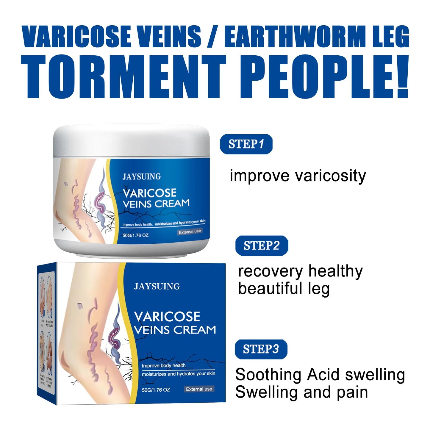 Jaysuing Veins Treatment Cream For Vasculitis And Phlebitis Relief