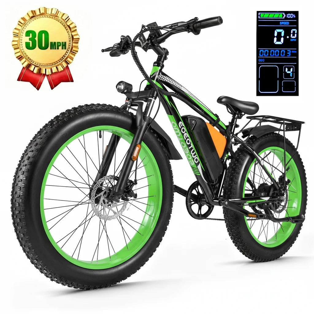 EOEOTWO Fat Tire Electric Bike For Adults 30 MPH 1000W
