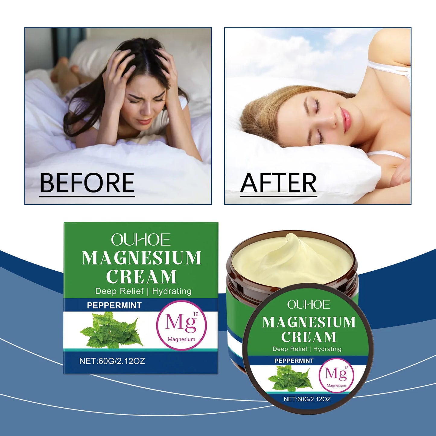 Ouhoe Mint Body Soothing Magnesium Cream For Joint Comfort