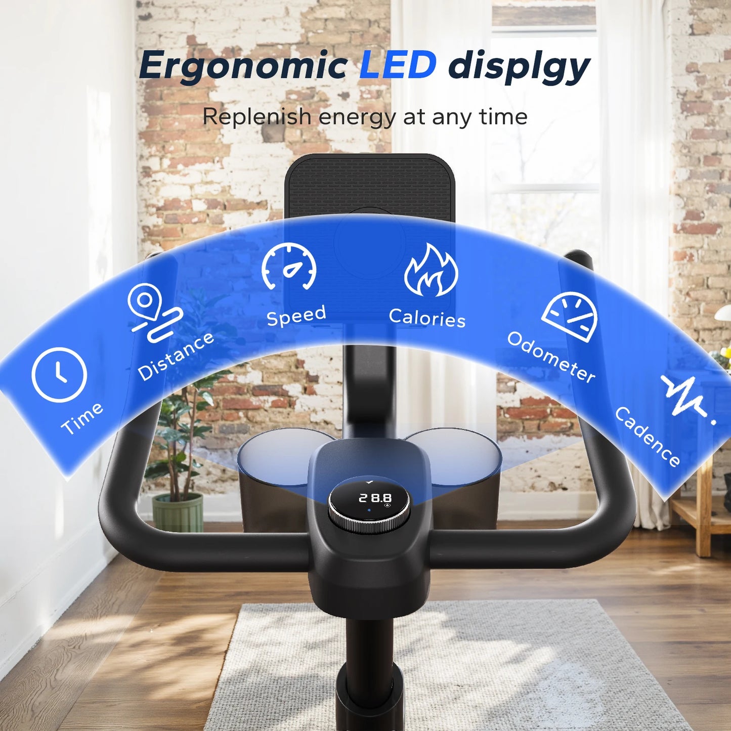 Merach Magnetic Stationary Bike With App Low Noise Indoor Cycling