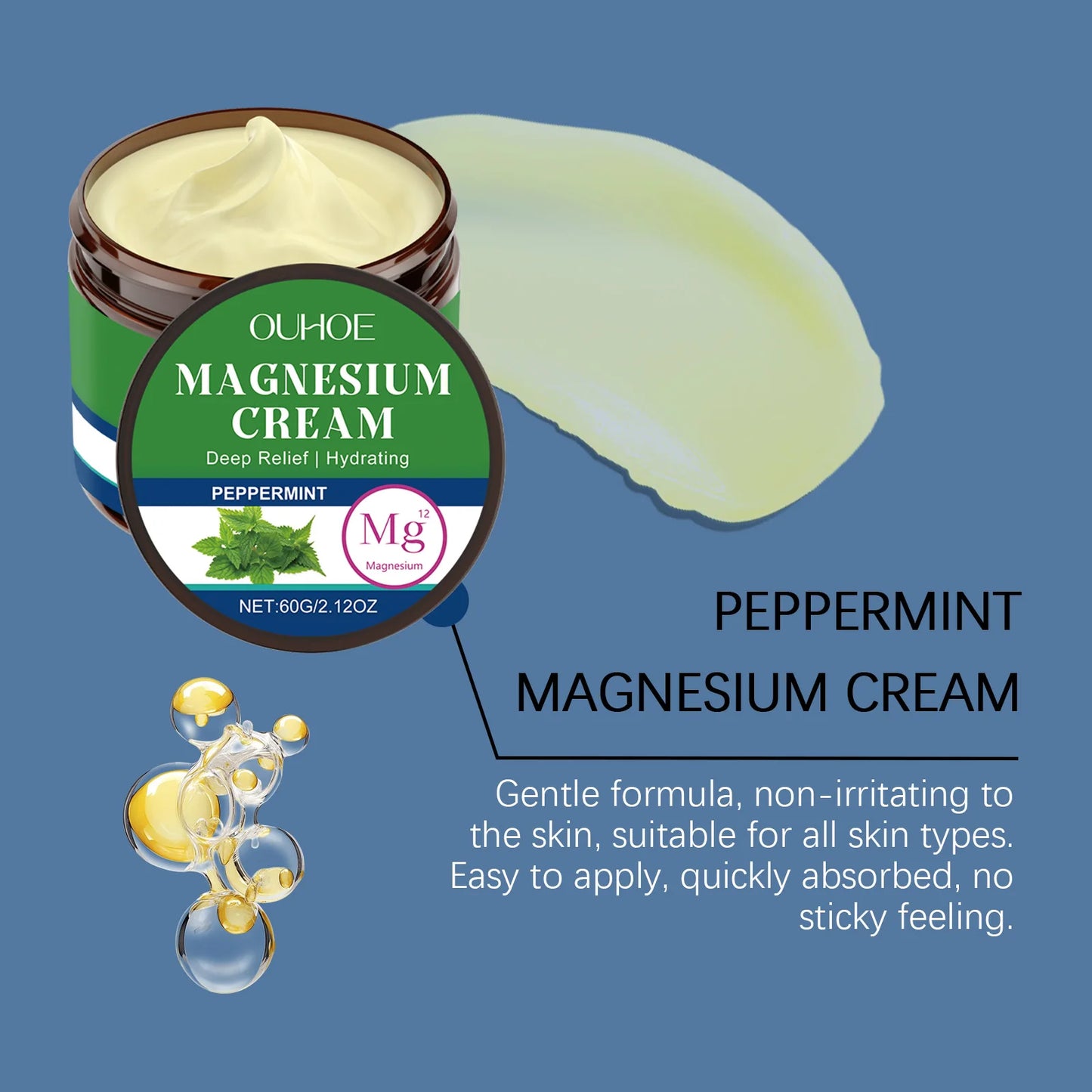 Ouhoe Mint Body Soothing Magnesium Cream For Joint Comfort