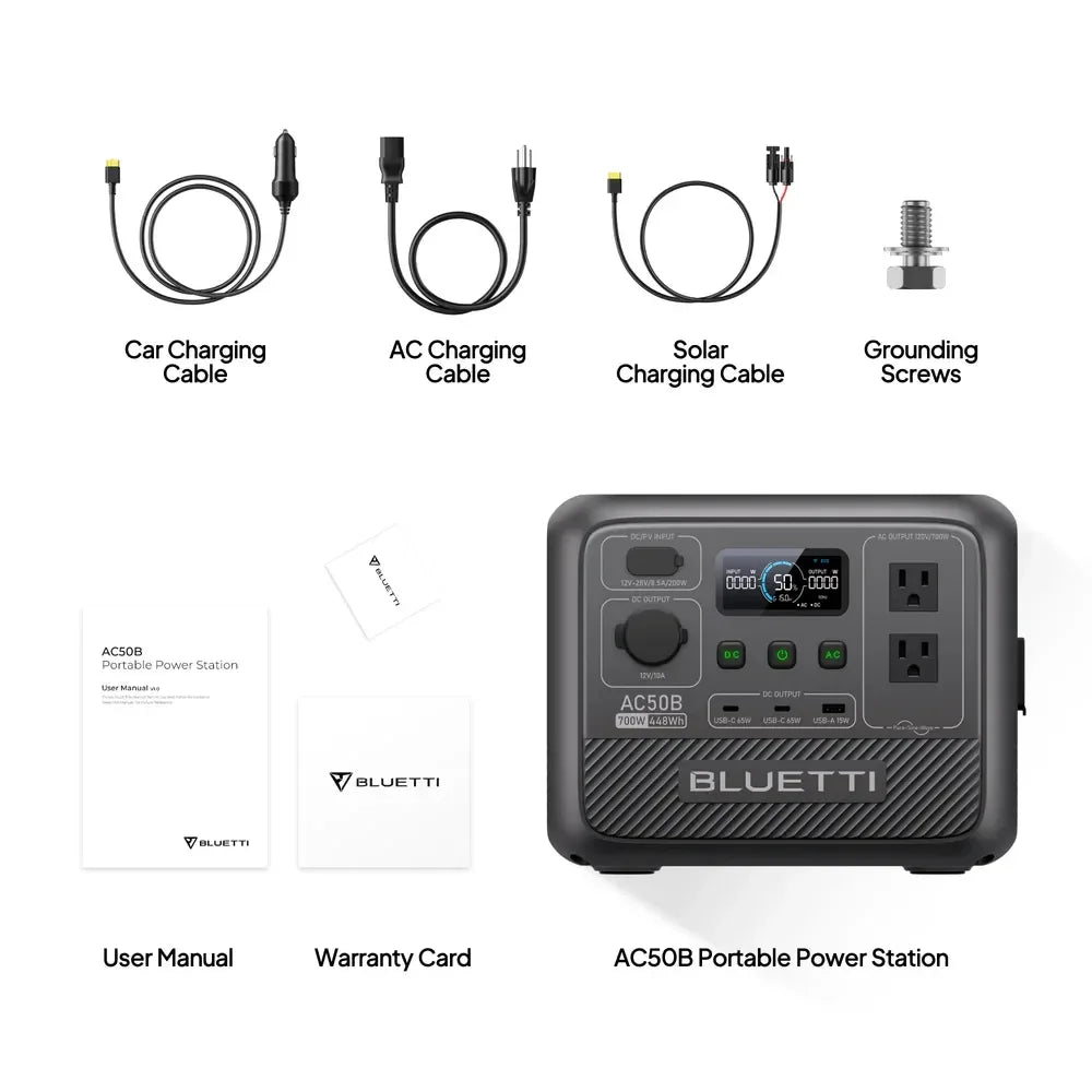 BLUETTI AC50B Portable Power Station 700W 448Wh Outdoor And Emergency