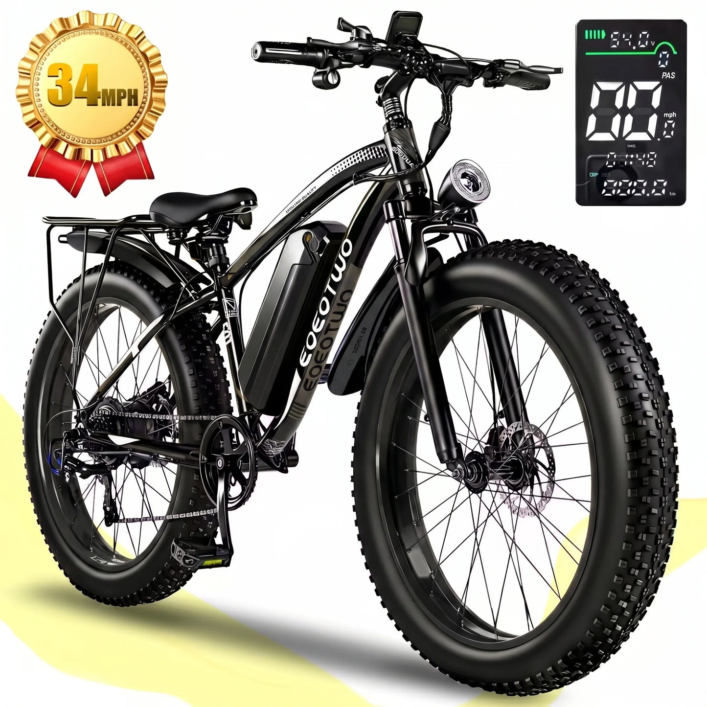 EOEOTWO 1500W Electric Fat Tire Bike 34MPH Off Road