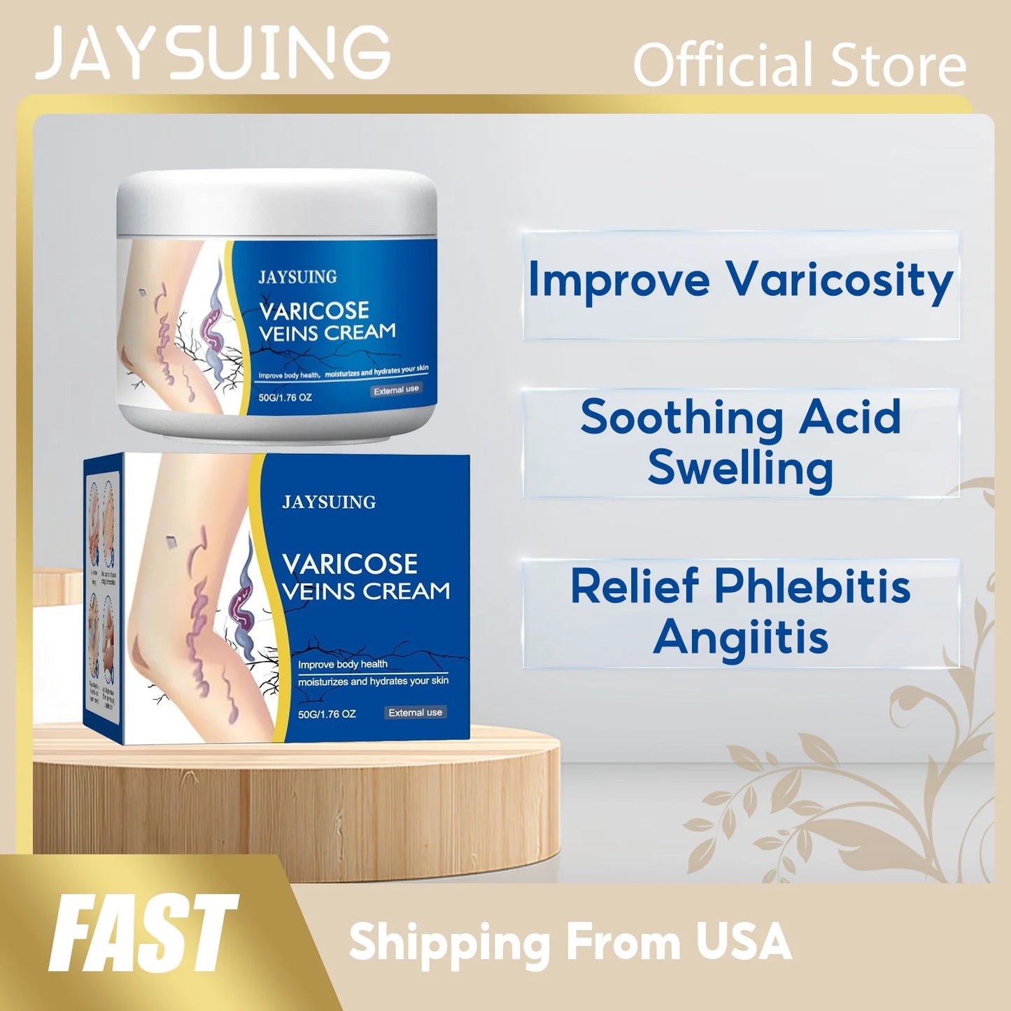 Jaysuing Veins Treatment Cream For Vasculitis And Phlebitis Relief