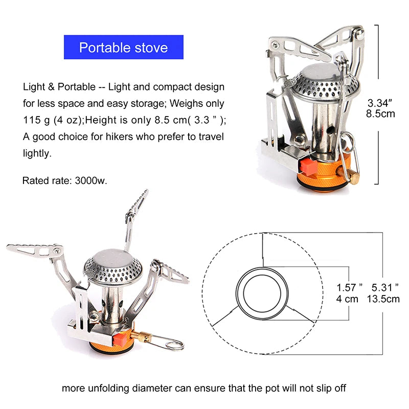 Widesea Camping Cookware Set Portable Pot Stove Cup Fork Utensils