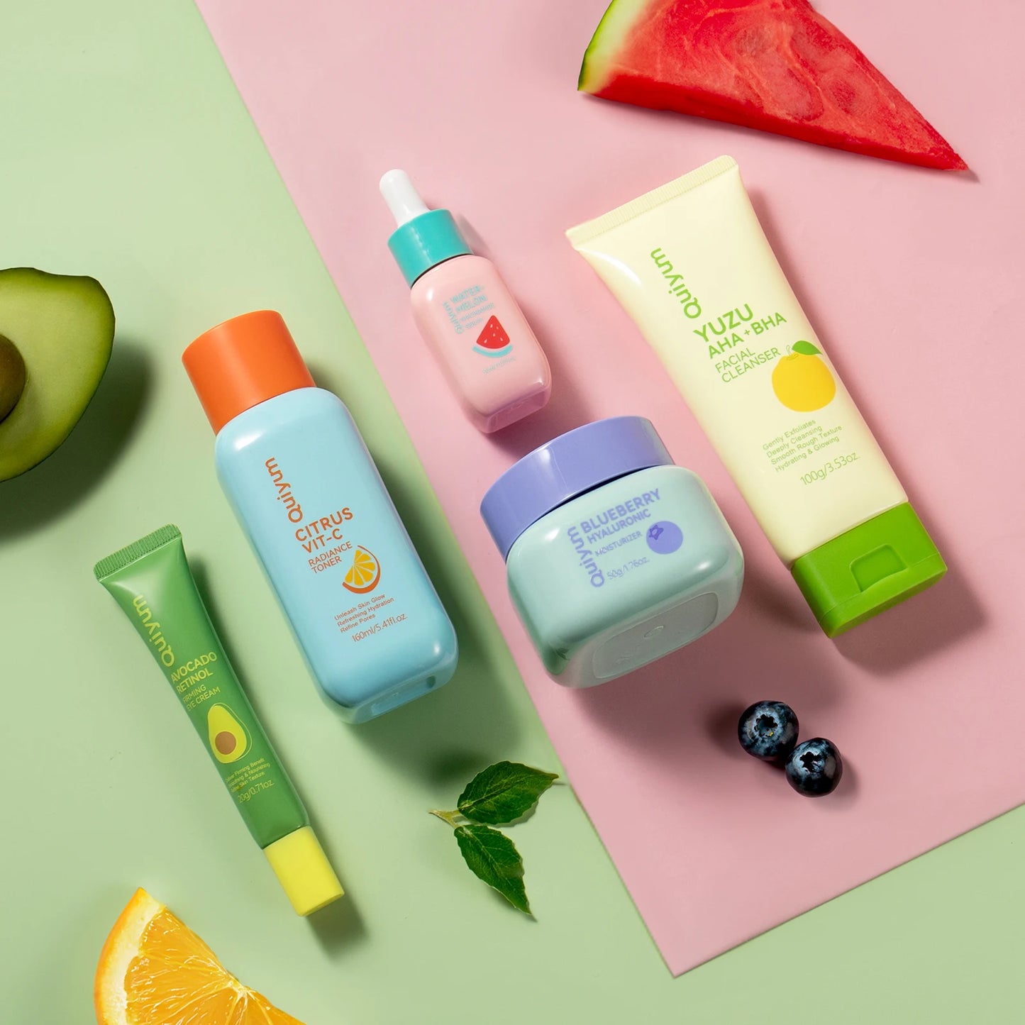 QUIYUM Fruit Fresh 5-Piece Skincare Set Brightening Hydration