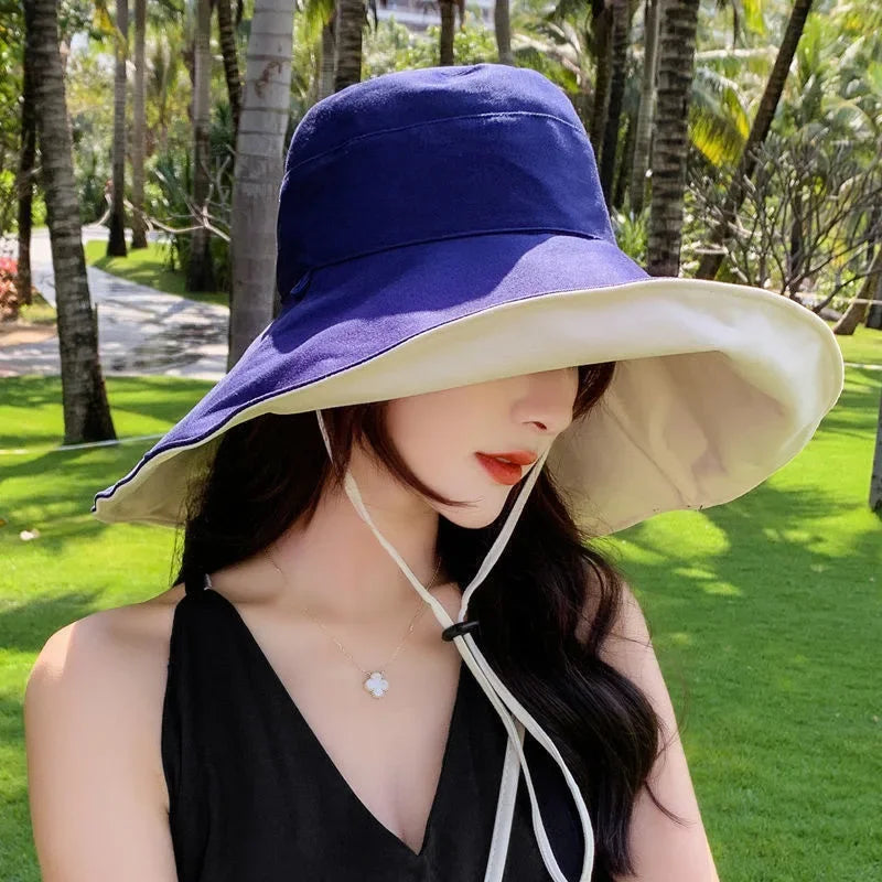 UPF 50 Wide Brim Sun Hat For Women Foldable Travel