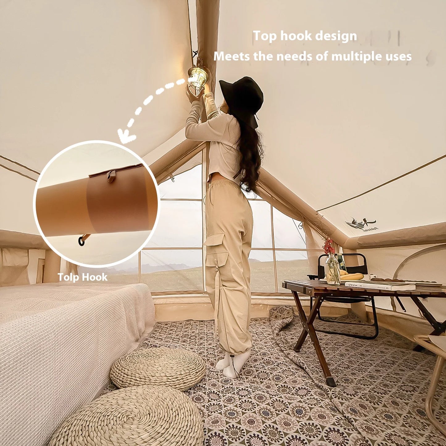 Pakicetus Inflatable Camping Tents With Stove Plug For Outdoors