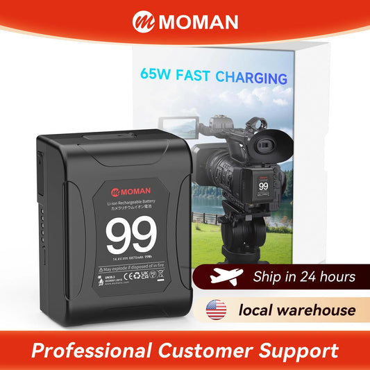 Moman 99Wh V-Mount Battery With Dual D-Tap And USB-C