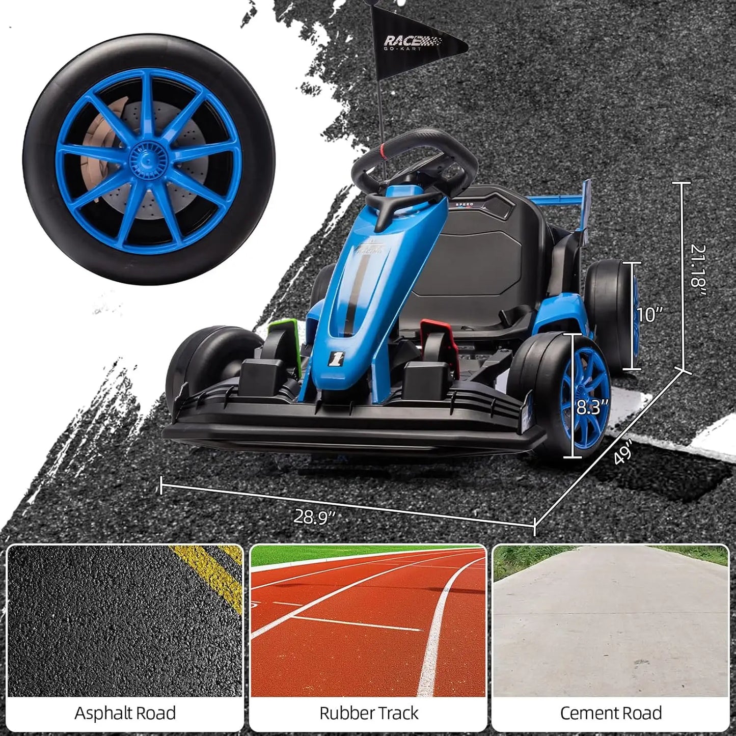 Go Kart Electric Ride Onboard Car 24V Drift Racing Toy