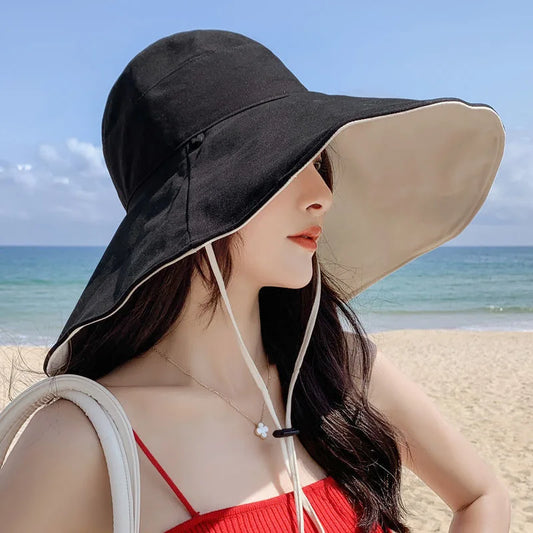 UPF 50 Wide Brim Sun Hat For Women Foldable Travel