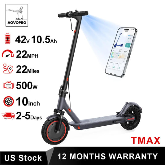 AOVOPRO TMAX Electric Scooter 500W Shock Absorbing Foldable