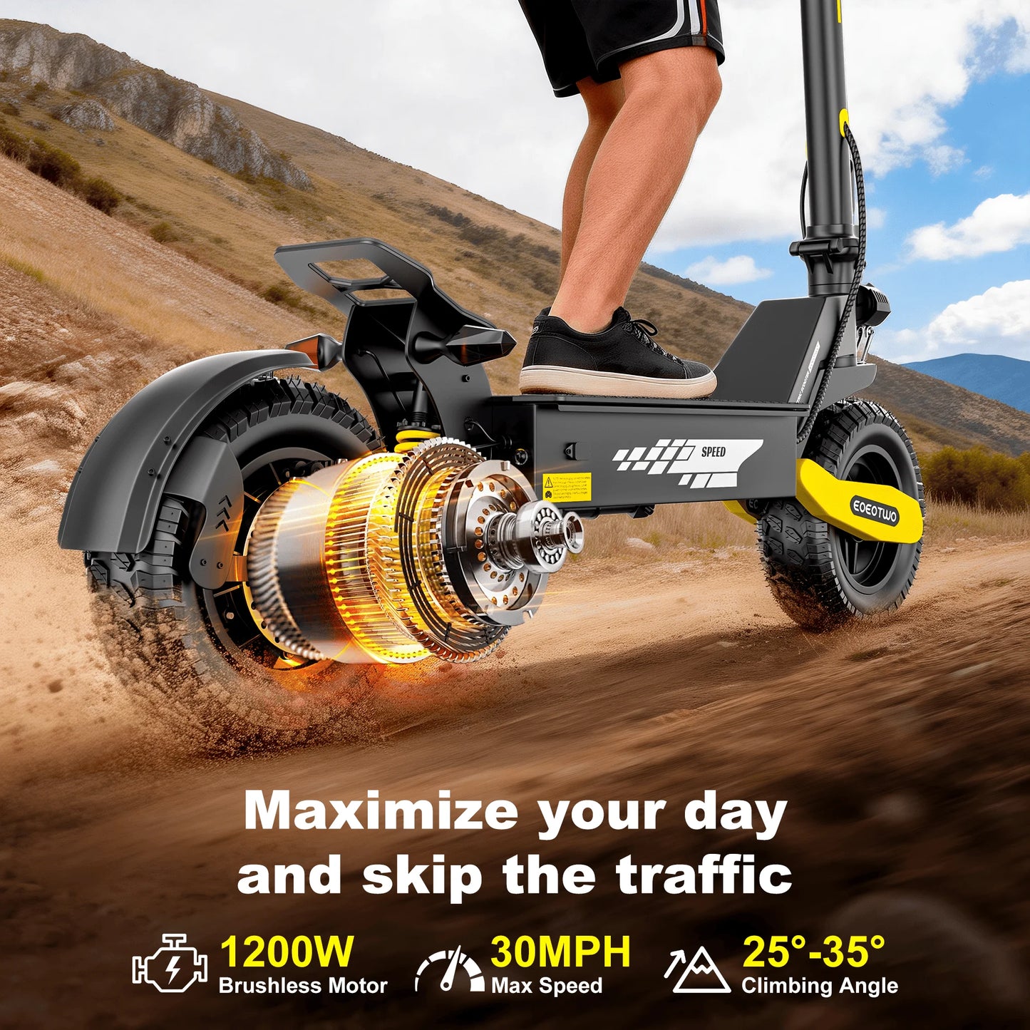 EOEOTWO 1200W Off Road Electric Scooter For Adults
