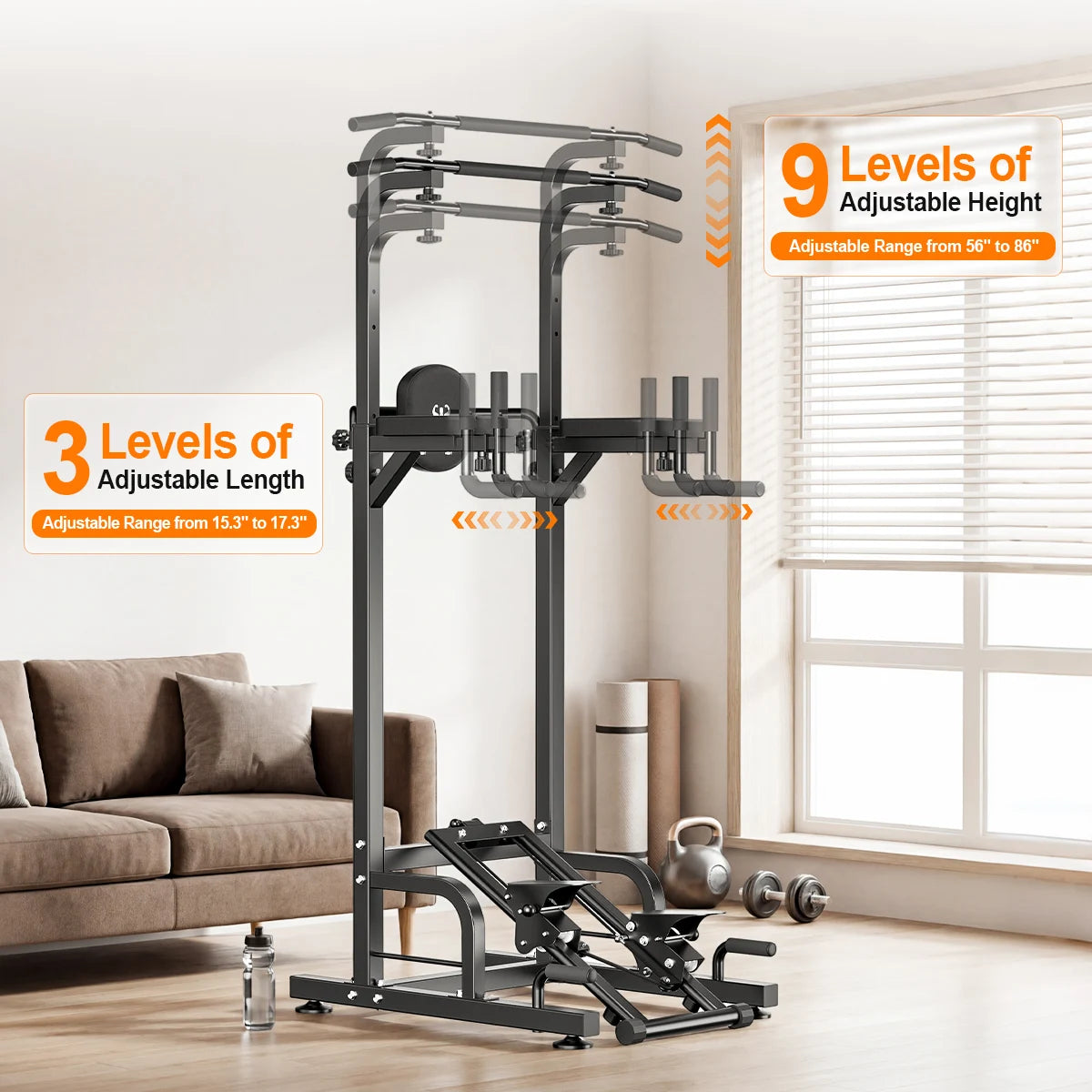 Relife Multifunctional Power Tower With Dip Station And Stepper