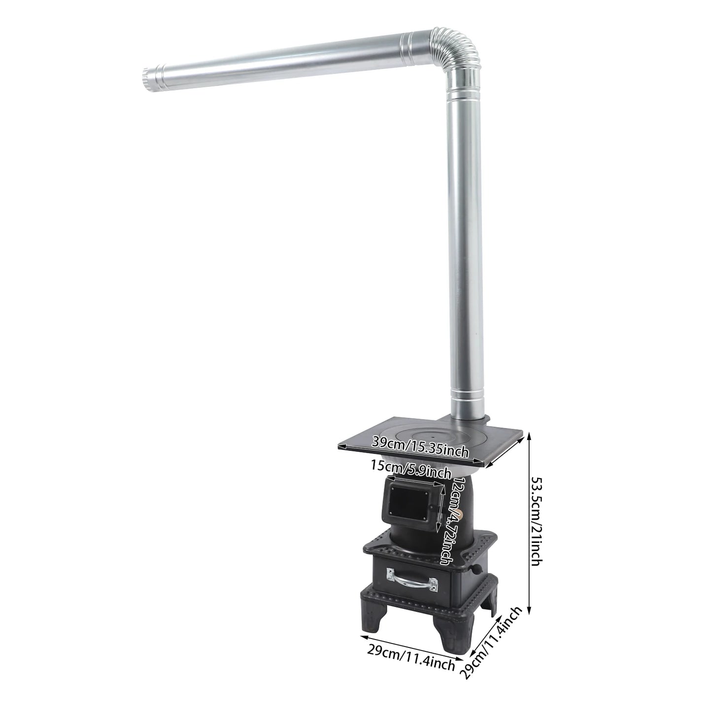 Camping Wood Stove For Tents With Mesh And Chimney Elbows