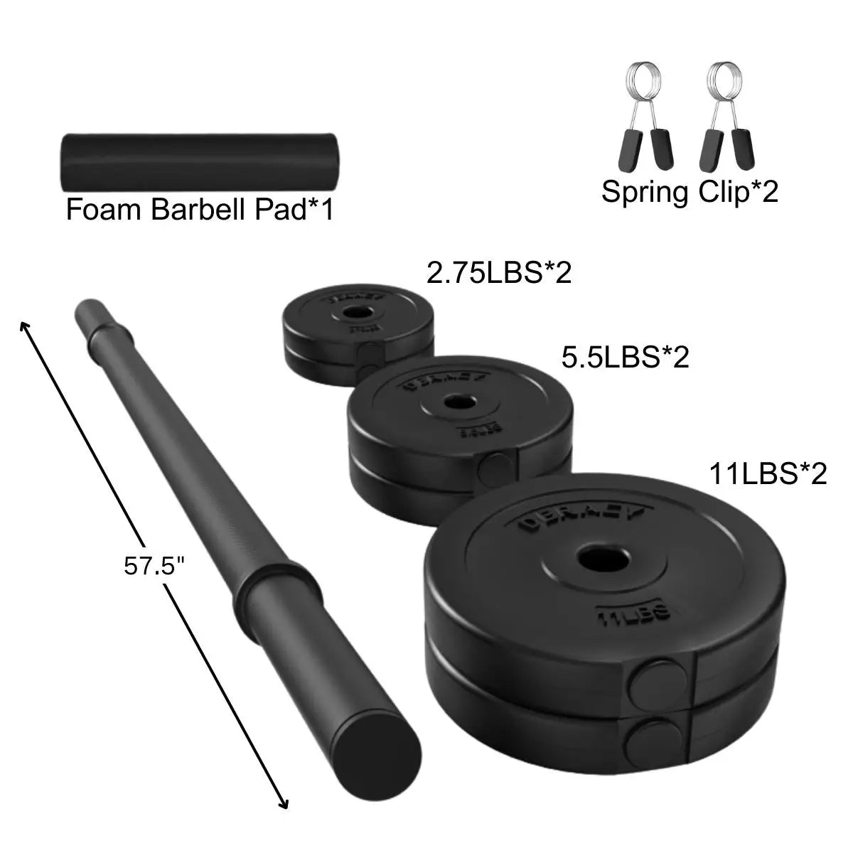 Adjustable Barbell Set 45 Lb Weight Bar For Strength Training