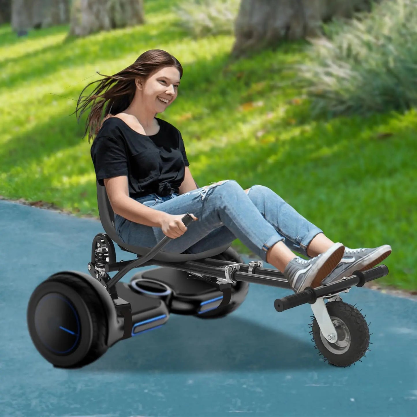 Bymaocar Hoverboard Seat Attachment Go Kart With Adjustable Frame