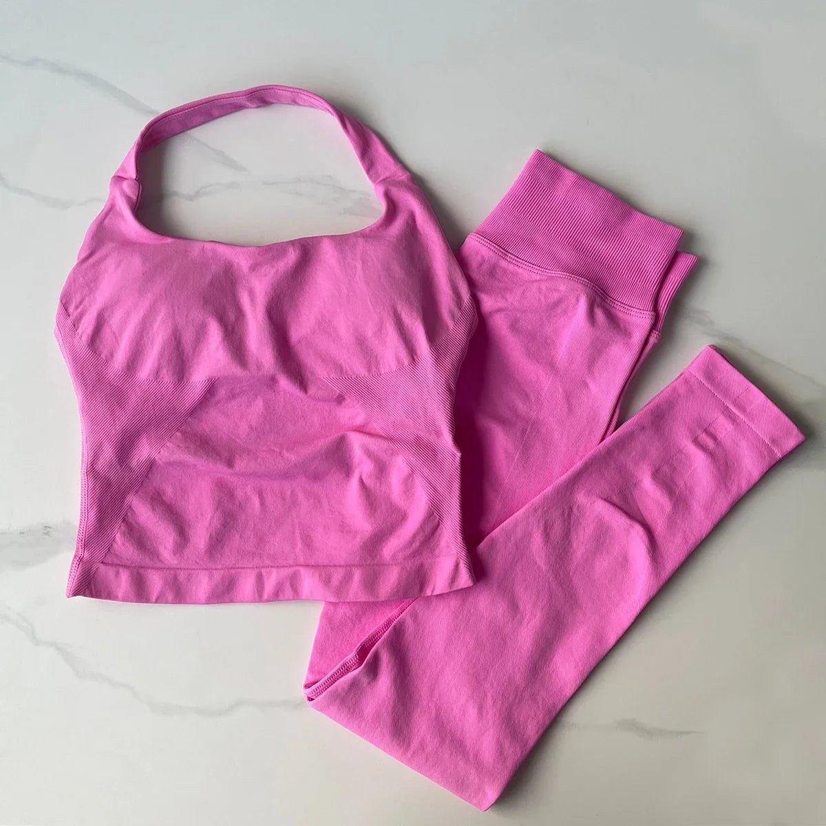 Impact Fitness Halter Top Set With High Waist Leggings