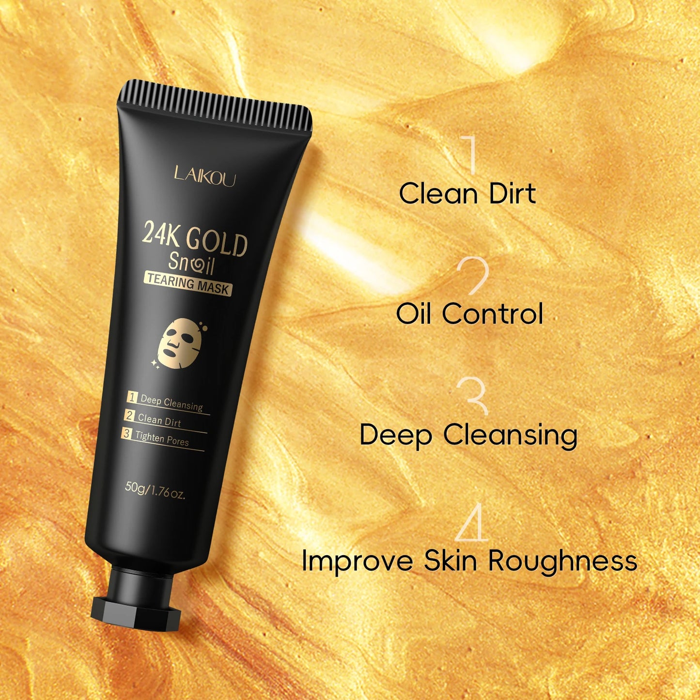 Laikou 24K Gold Snail Peel Off Mask For Pore Cleansing
