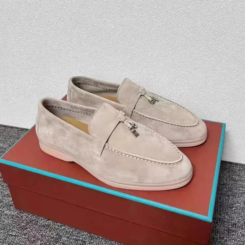Men's Soft Genuine Leather Slip On Casual Shoes For Summer