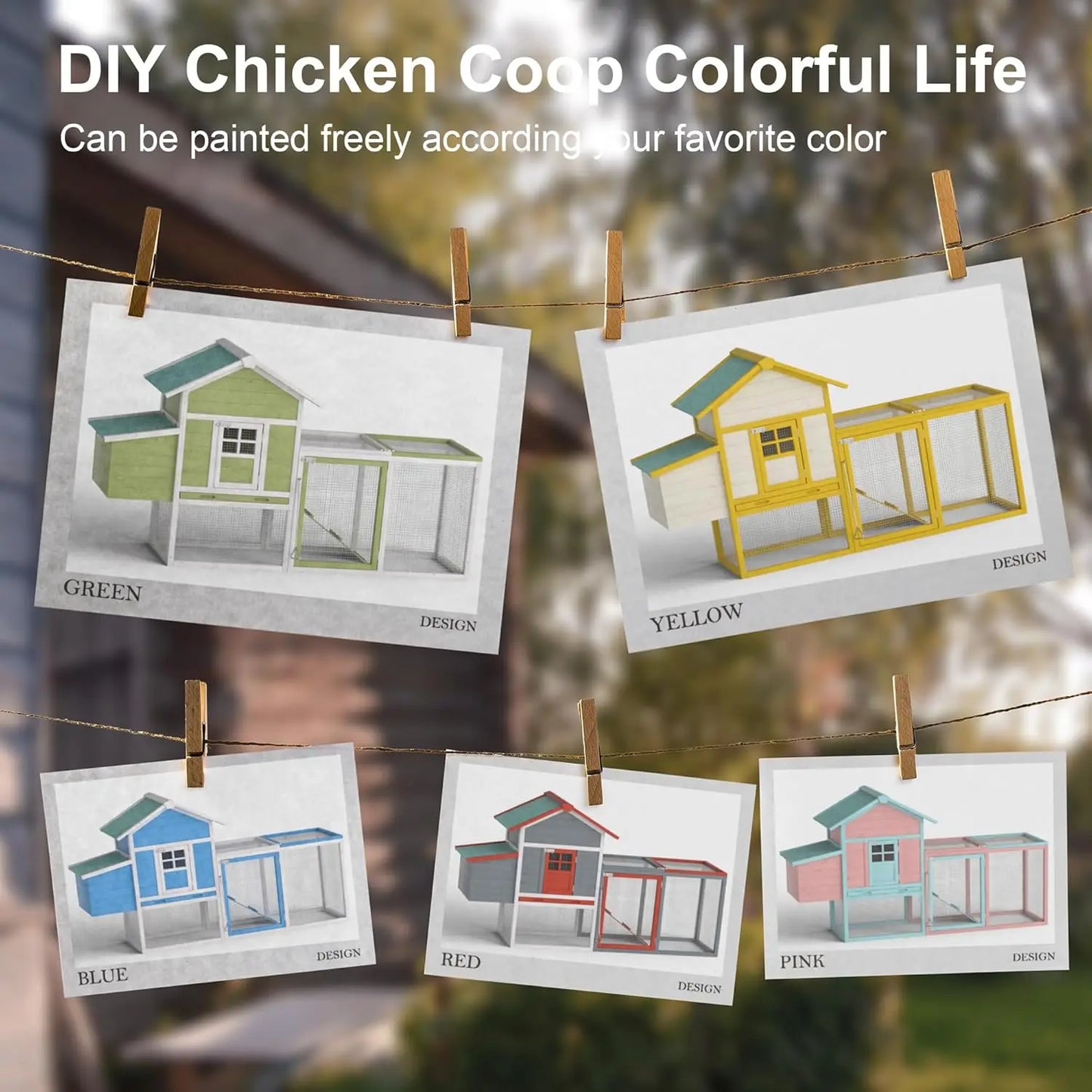 Weatherproof Outdoor Wooden Chicken Coop For 2-4 Chickens