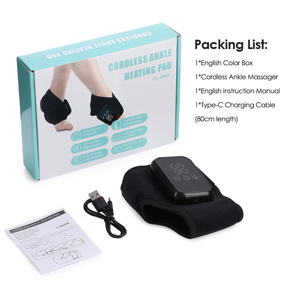 Hailicare Electric Ankle Massager With Vibration And Hot Compress