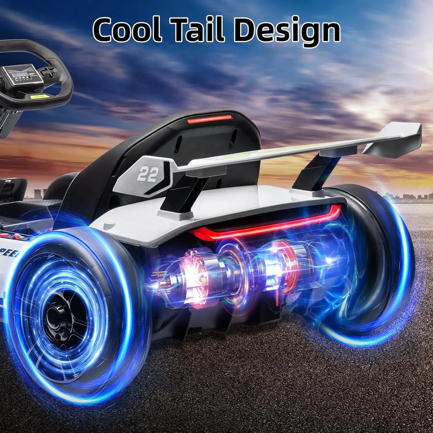 TWISTER.CK 24V Kids Electric Go Kart 2x150W Adjustable Seat