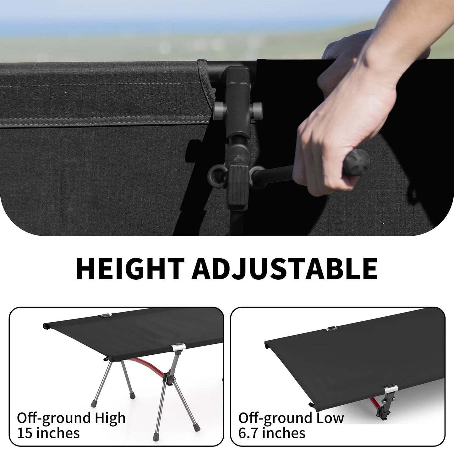 WESTTUNE UltraLight Aluminum Folding Bed for Camping and Travel