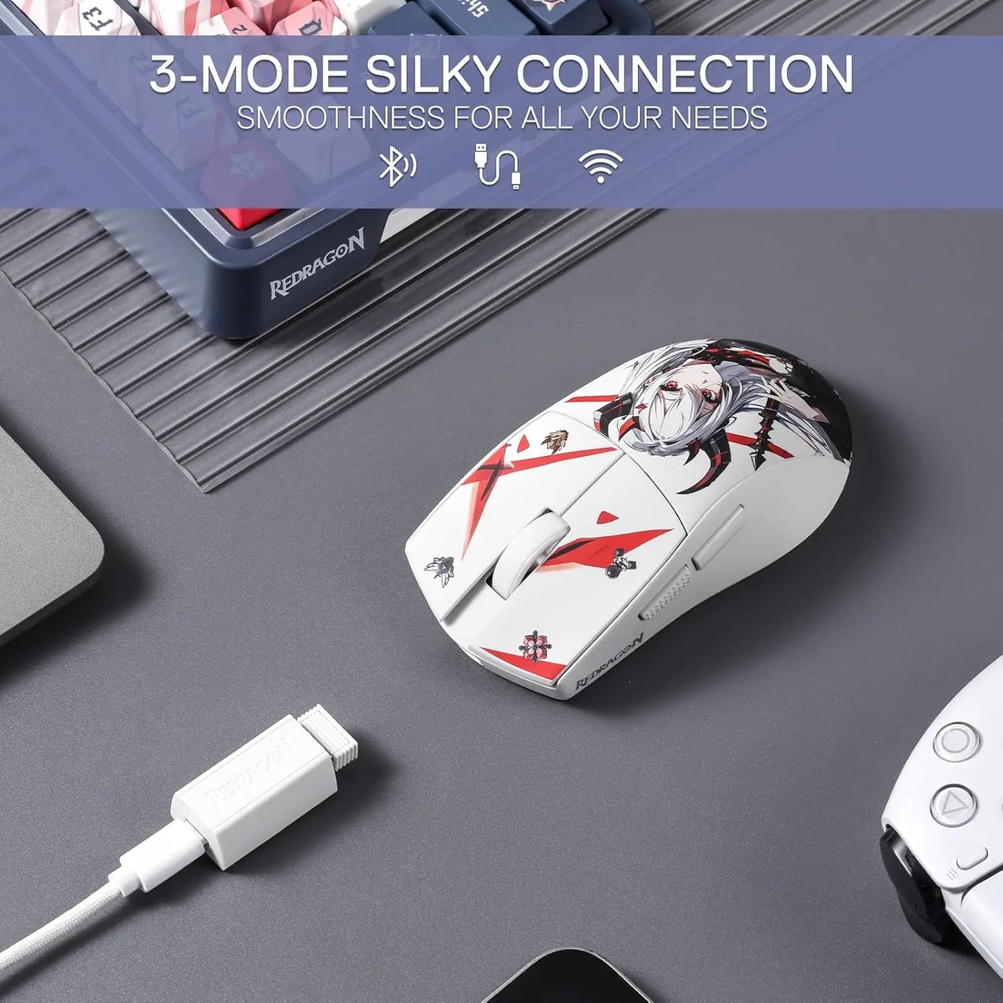 Redragon M916AK Pro Wireless Gaming Mouse Three Mode Programmable Buttons