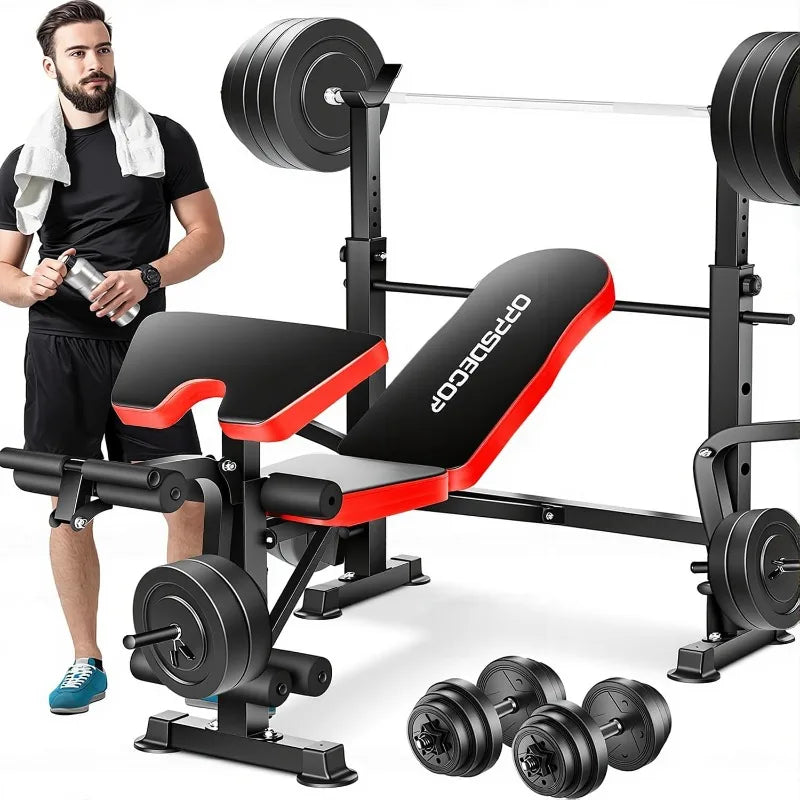 OPPSDECOR 6 In 1 Weight Bench With Leg Extension Foldable