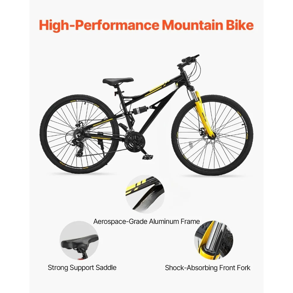 Mountain Bike Dual Suspension With 24 Speed Aluminum Frame